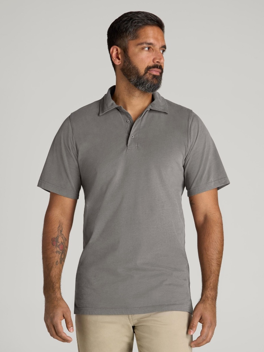 American Tall LJ&S Ultra Soft Short Sleeve Cotton Polo for Tall Men in Vintage P